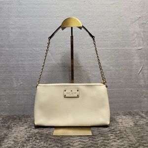 Kate Spade Ivory Leather Shoulder Bag with Chain Strap